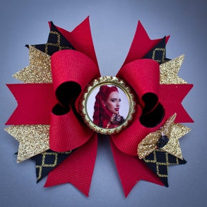 Descendants Bow, Descendants Hair Bow, Descendants Red Bow, Descendants party, Descendants birthday, Descendants Rise of Red, Descendants 4