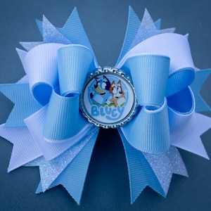 Bluey Bow, Bluey Hair Bow, Bluey and Bingo Bow, Bluey Party, Bluey Birthday, Bluey and Bingo Birthday, Bluey Boutique Bow, Bluey Gift, Bluey