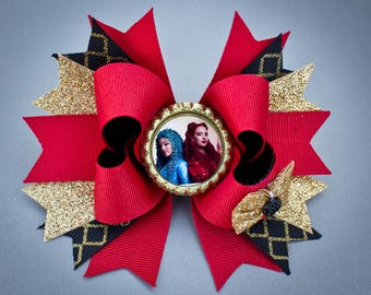 Descendants Bow, Descendants Red and Chloe Bow, Descendants Party, Descendants Birthday, Descendants Hair Bow, Descendants 4, Rise of Red
