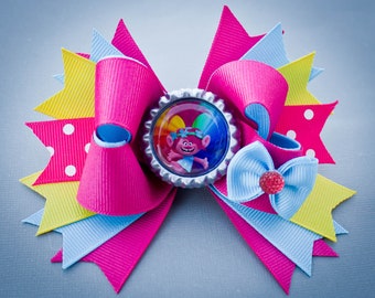 Trolls Poppy Bow, Trolls Bow, Poppy Bow, Trolls Party, Trolls Birthday, Trolls Poppy Party, Trolls Poppy Birthday, Trolls Birthday Pin