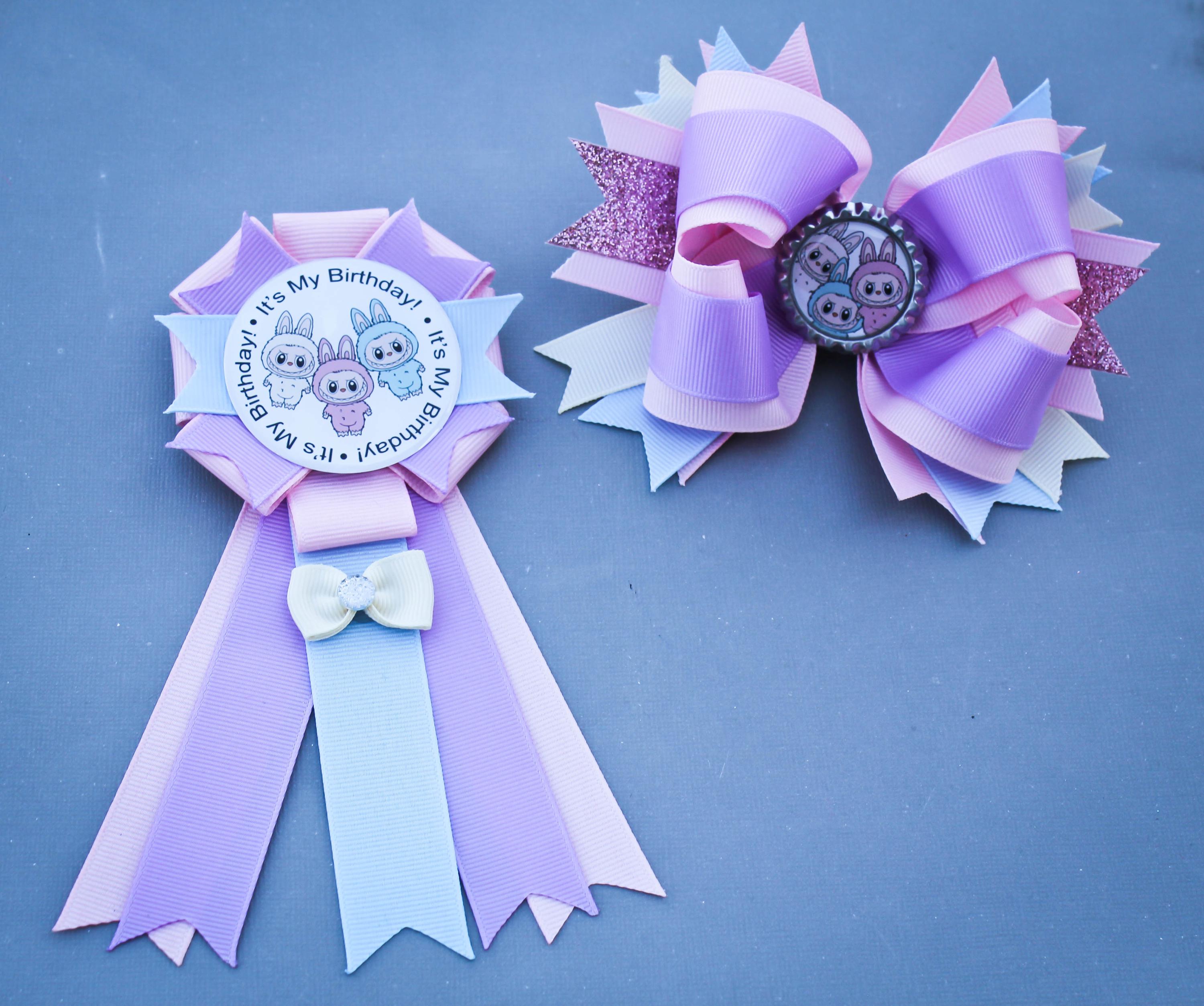 Labubu Birthday Bow and Pin, Labubu Party, Labubu Birthday, Labubu Bow, Labubu Birthday Pin, Labubu Birthday Party, Labubu, Labubu Gift