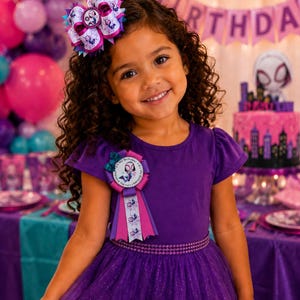Gwen Bow, Gwen Hair Bow, Ghost Spidey Bow, Ghost Spidey Party, Spidey and Friends Bow, Spidey and Friends Party, Spidey and Friends Birthday image 5