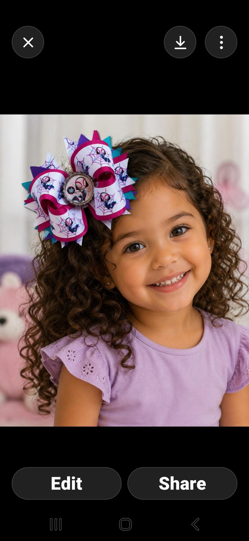 Gwen Bow, Gwen Hair Bow, Ghost Spidey Bow, Ghost Spidey Party, Spidey and Friends Bow, Spidey and Friends Party, Spidey and Friends Birthday image 4