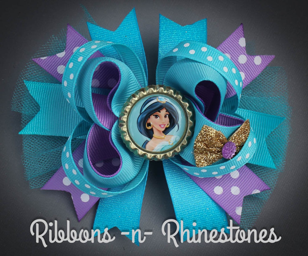 Princess Jasmine Bow Princess Jasmine Hair Bow Aladdin Bow Etsy