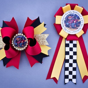Blaze and the Monster Machines Hair Bow and Pin Set, Blaze and the Monster Machines Party, Blaze and the Monster Machines Birthday, Blaze