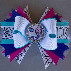 Gwen Bow, Gwen Hair Bow, Ghost Spidey Bow, Ghost Spidey Party, Spidey and Friends Bow, Spidey and Friends Party, Spidey and Friends Birthday