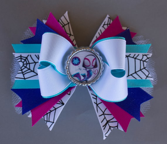 Gwen Bow, Gwen Hair Bow, Ghost Spidey Bow, Ghost Spidey Party, Spidey and Friends Bow, Spidey and Friends Party, Spidey and Friends Birthday