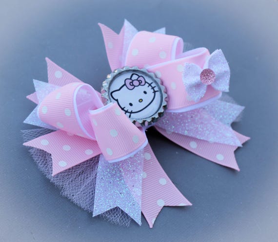Sanrio Hellokitty hairbow Hello Kitty Pink Pearlescent Hair Bow | Hot Topic main image 3