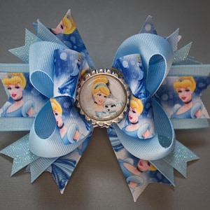 Cinderella Bow, Cinderella Hair Bow, Princess Bow, Princess Hair Bow, Cinderella Party, Cinderella Birthday, Cinderella Birthday Party, Bow