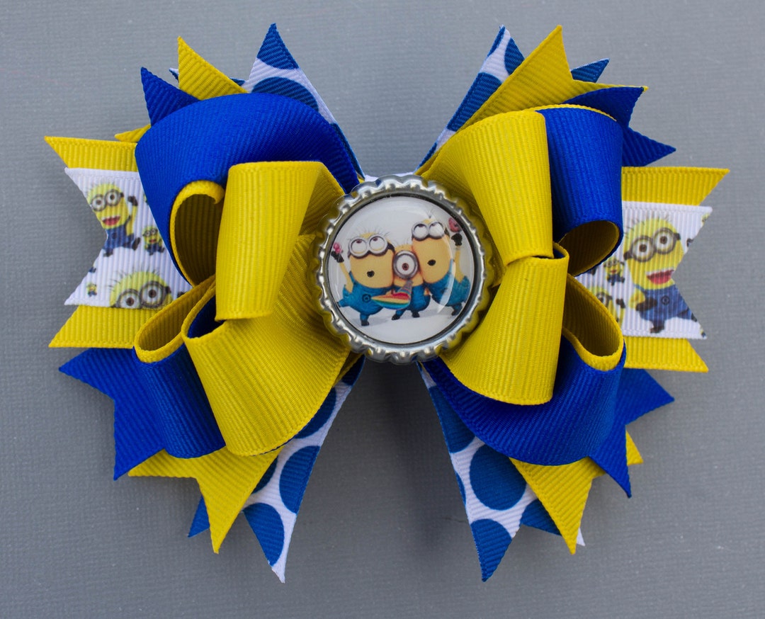 Minion Bow Minion Hair Bow Minions Party Minions Birthday Etsy