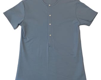 Camiseta Henley &quot;Miami Vice&quot; para hombre - Azul claro/Rayón
