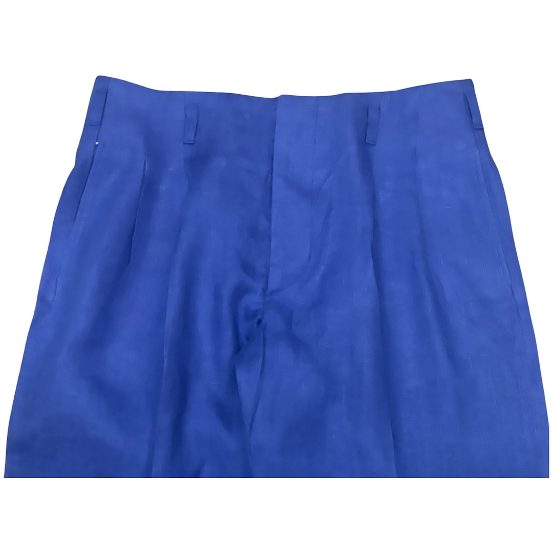 Mens High Waisted HOLLYWOOD Pants Deep Ultramarine/linen Etsy