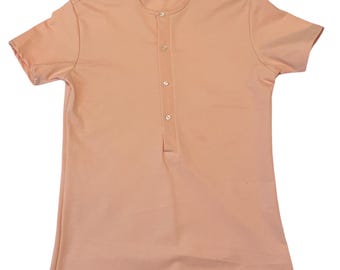 Camiseta Henley &quot;Miami Vice&quot; para hombre - Melocotón/Rayón