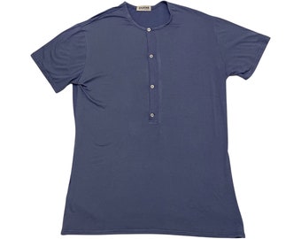 Camiseta Henley &quot;Miami Vice&quot; para hombre - Azul Aura/Rayón