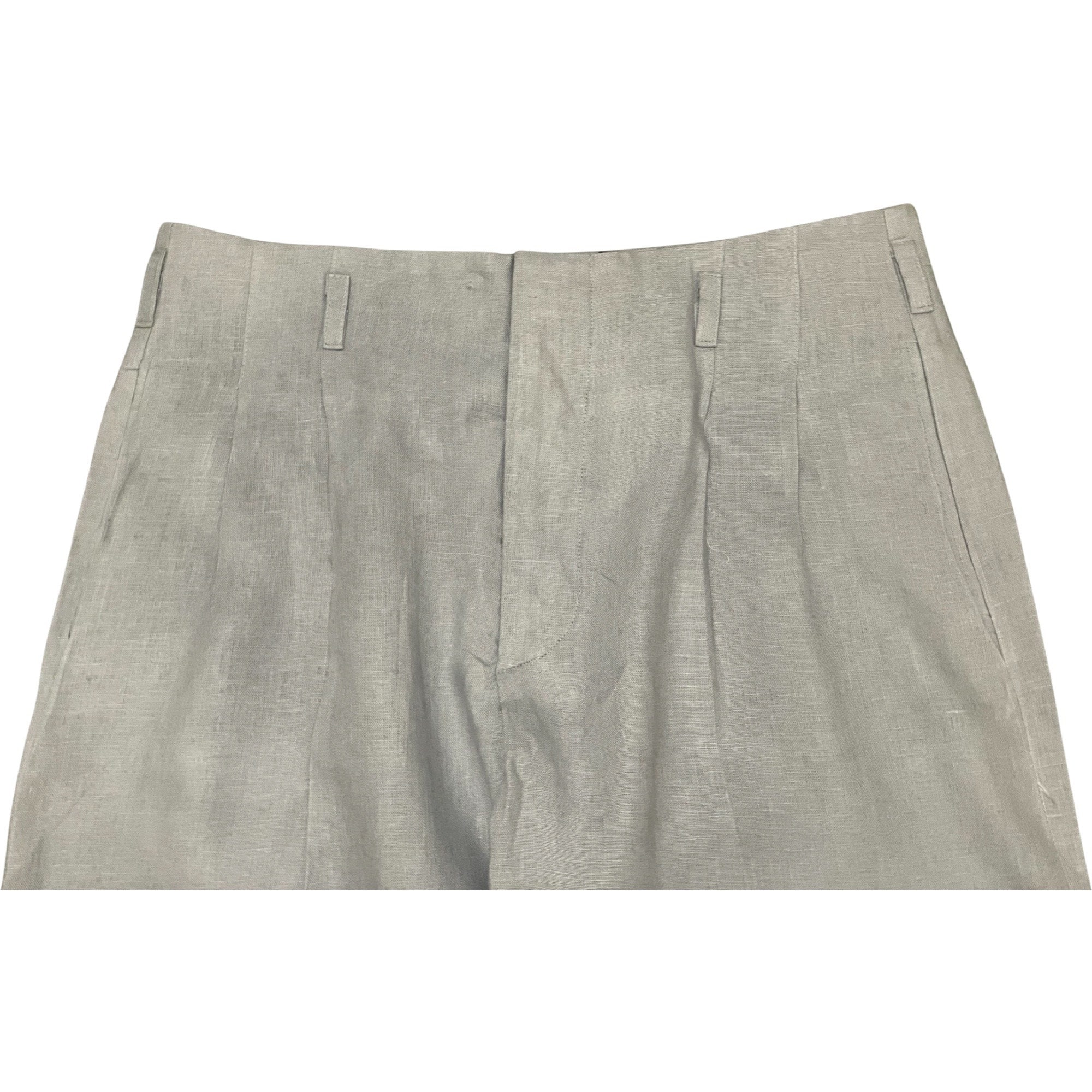 Mens High Waisted HOLLYWOOD Pants - Pearl Grey/Linen