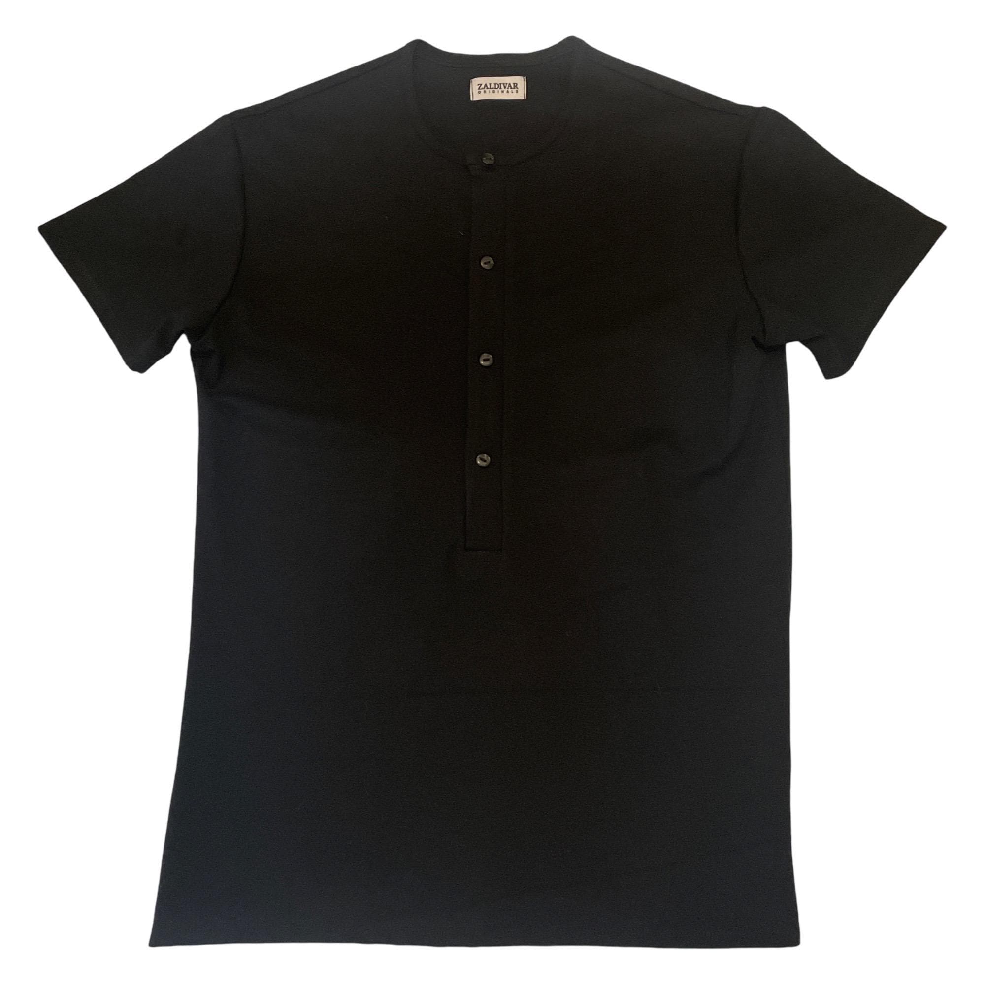 Camiseta Henley "Miami Vice" para hombre - Negro/Rayón