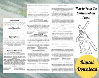 How to Pray the Stations of the Cross Guide, Catholic Devotional Booklet, Minimalist Beginner's Guide