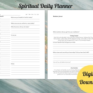 Katholischer spiritueller Tagesplaner für beschäftigte Mutter Meditation Journal Termin-Tracker religiöser Dad Nächtliche Prüfung Hingabe tracker