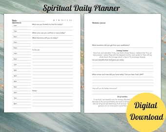 Catholic Spiritual Daily Planner for Busy Mom Meditation Journal Appointment tracker religious Dad Nightly Examine devotion tracker