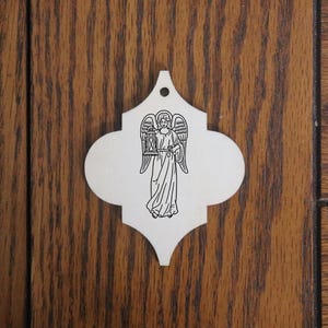 Guardian Angel Wooden Ornament – Catholic Protection – Handmade Laser-Engraved Gift