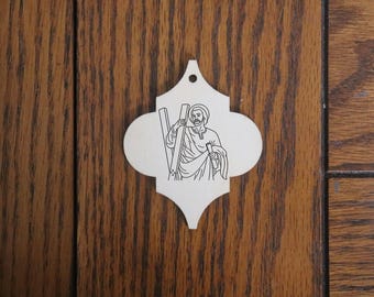 St. Andrew Wooden Ornament – Handmade Catholic Gift