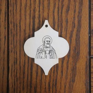 St. Padre Pio Wooden Ornament – Patron of Healing & Miracles – Handmade Catholic Gift
