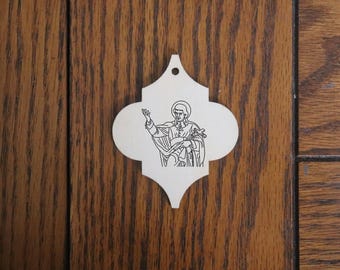 St. Louis Marie Grignion de Montfort Wooden Ornament  – Handmade Catholic Gift