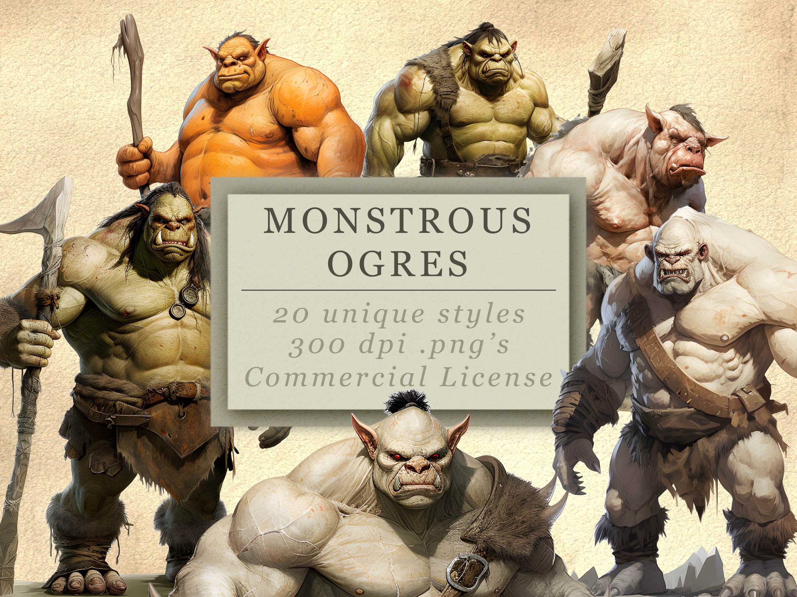 Ogres In Games Monstrous Ogres Clip Art Collection for Art and Design, Games Night ...