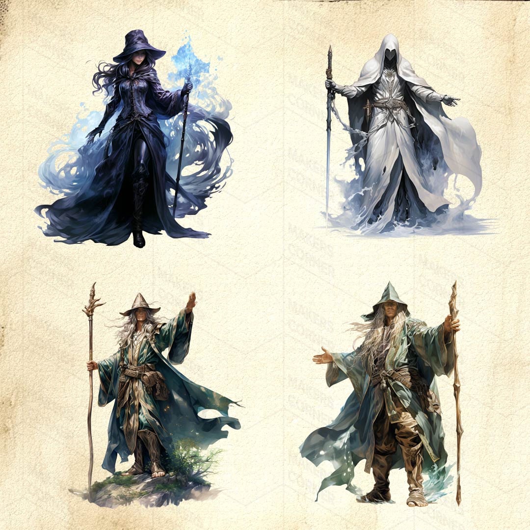 Wise Wizards Clip Art Collection for Art and Design, RPG Graphics ...