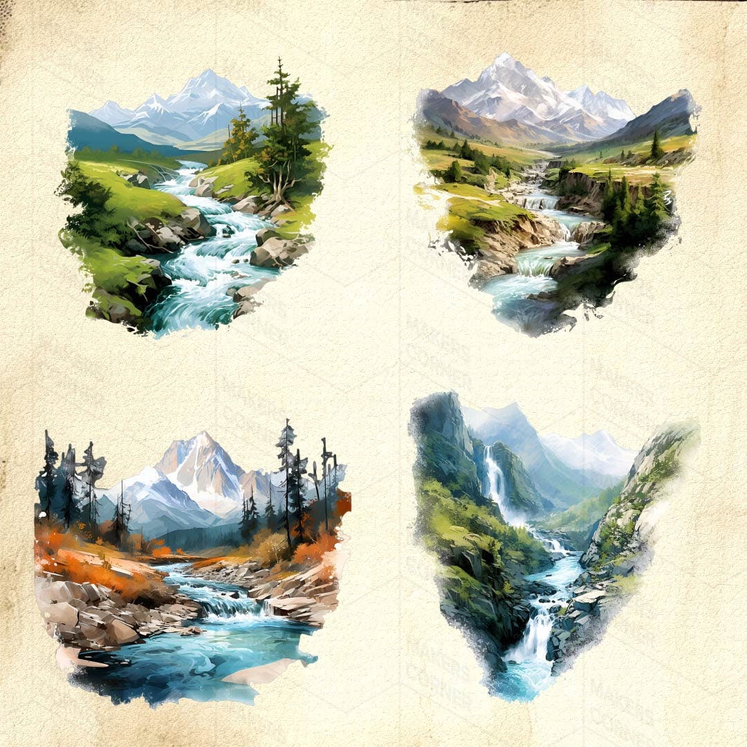 Rivers & Streams Clip Art Collection for Art and Design - Etsy