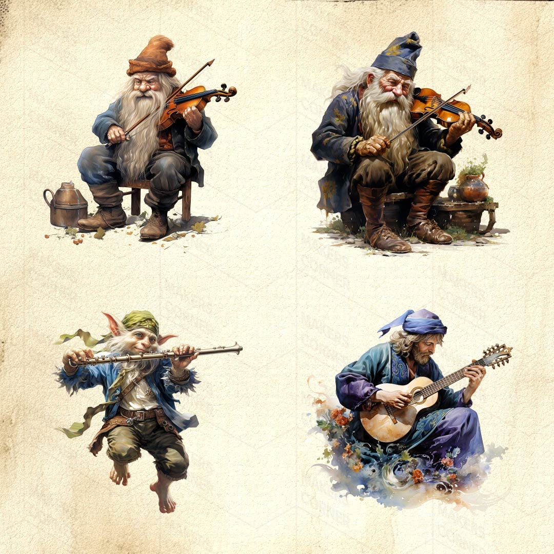 Performing Bards Clip Art Collection for Art and Design, RPG Graphics ...