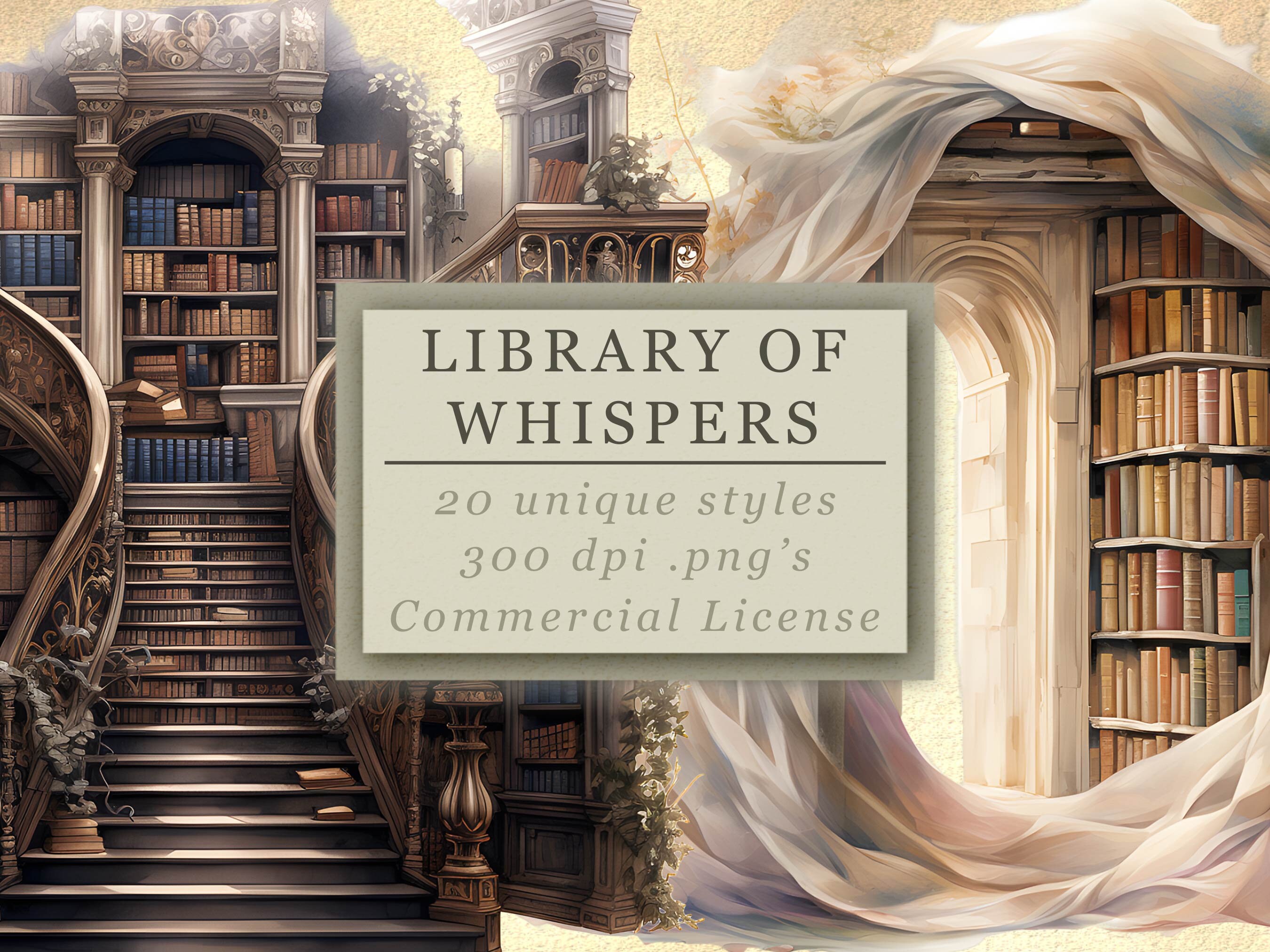 Library of Whispers Clip Art Collection Fantasy Rooms and Furniture ...