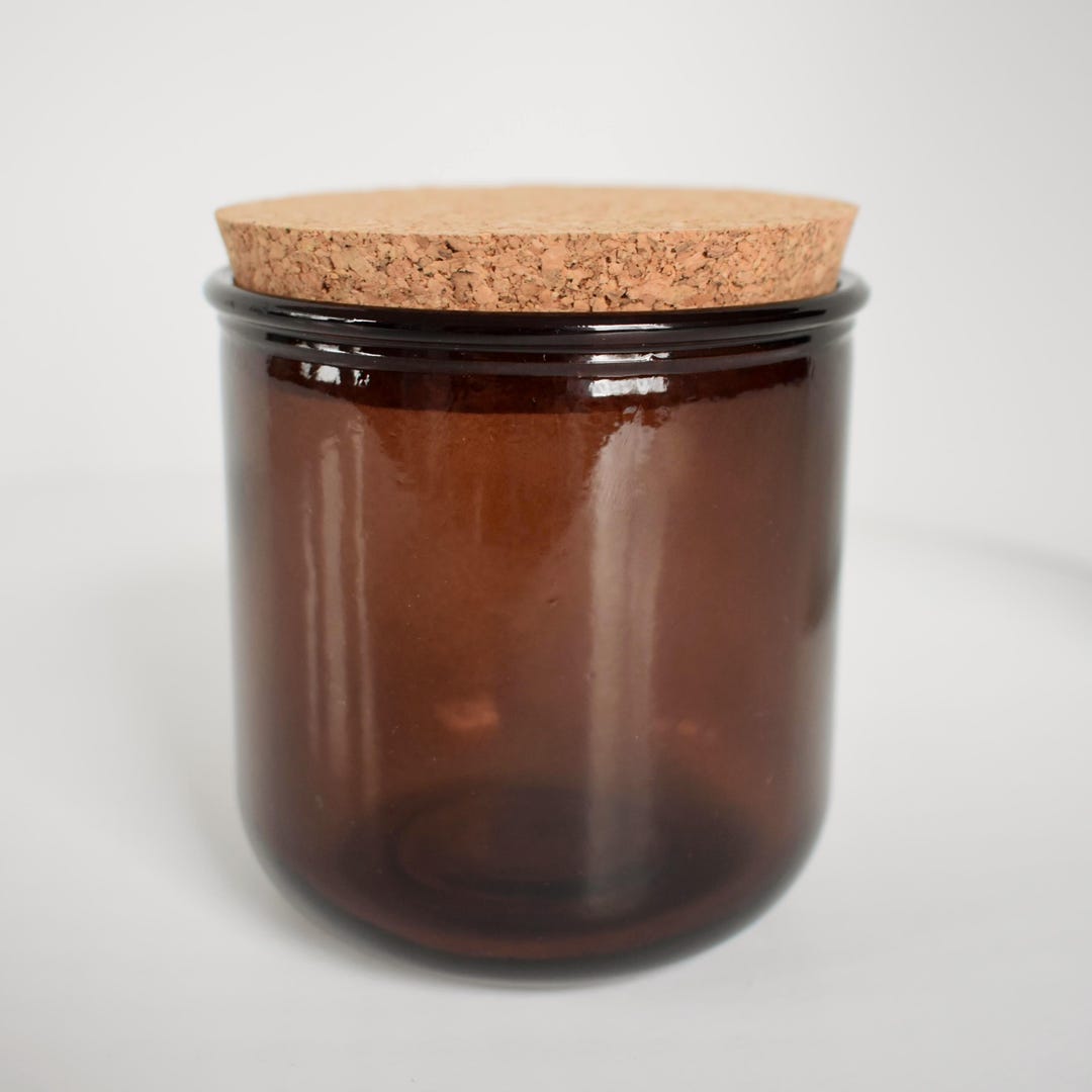 Recycled Glass Candle Jar With Cork Lid | 10oz | Empty Candle Holder ...