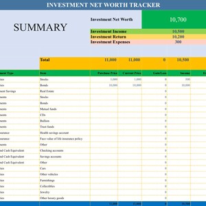 investment net worth tracker