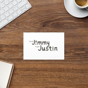 Tarjeta de amistad de Jimmy a Justin: tarjeta divertida para el mejor amigo, regalo para mejores amigos, tarjeta de Jimmy Fallon y Justin Timberlake, cumpleaños, simplemente porque sí