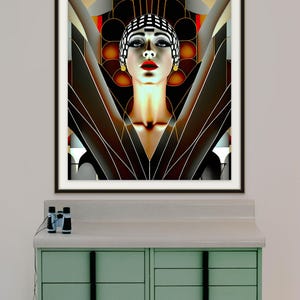 Cabaret Dancer Print Art Deco Portrait Bold Colors Geometric Shapes Printable Wall Art Instant Download Digital Files Modern Vintage Style Home Styling Essential Men Gift Contemporary Design Jazz Age Theme High Resolution Quality Collection