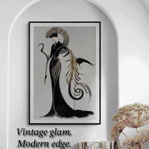 Affiche vintage noire et or, style Gatsby, sans cadre, motif géométrique classique des Années folles. Décoration intérieure esthétique et unique. image 17