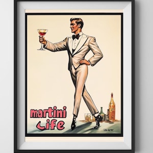 Art Deco 1940s Cabaret Art Print Style Vintage Wall Art Print Wall Decor Home Bar Decoration Old Hollywood Glamour Gift Idea Maritni Lover