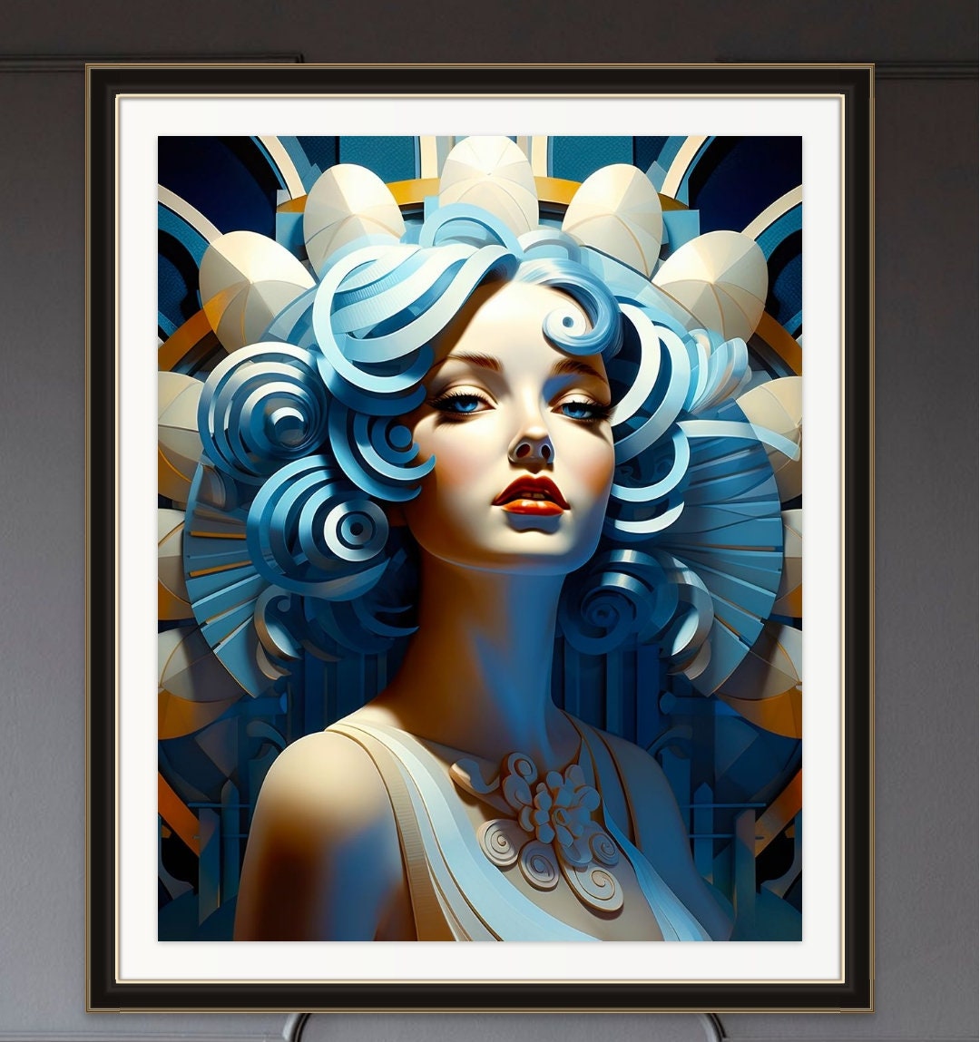Art Deco 1920 #39 s Style Portrait of Women With Haunty Look Great Wall