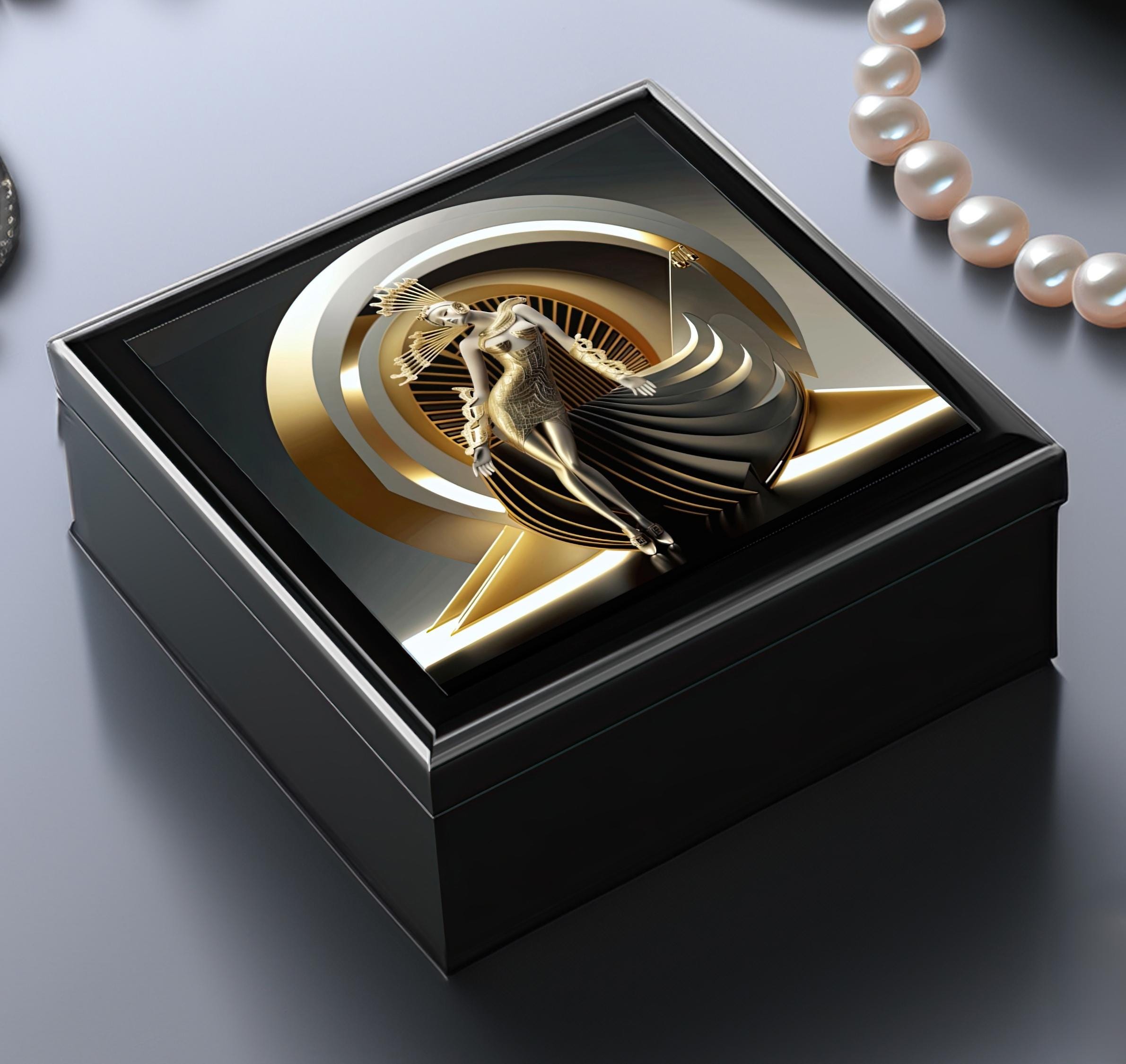 Art Deco Memory Box Dancer Design Vintage Style Organizer Trinket ...