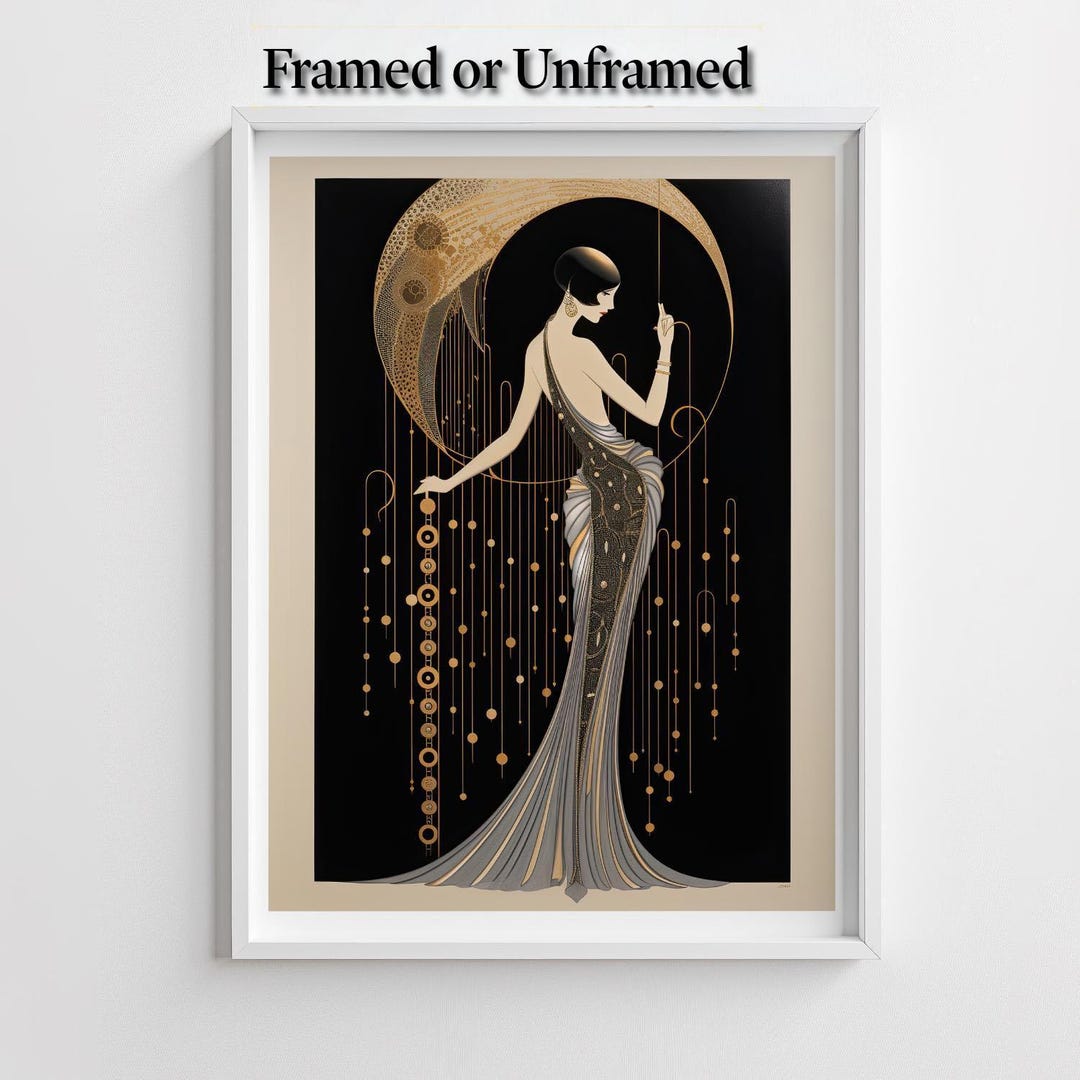 Art Deco Print Vintage 1920s Glamour Wall Art Nouveau Print Bedroom ...