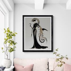 Roaring Twenties Wall Print Vintage Black Gold Geometric Pattern Art Gatsby Style Classic Deco Design Retro Aesthetic Unframed Poster Antique Inspired Interior Hanging Display Modern Home Styling Living Space Bedroom Office Contemporary