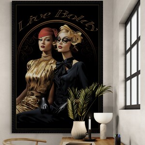 Vintage Fashion Print Art Deco Wall Display Beauty Salon Decor Retro Style Illustration Home Accent Piece Multiple Size Options Fine Art Paper Premium Quality Modern Interior Design Statement Bold Text Elegant Boutique Collection
