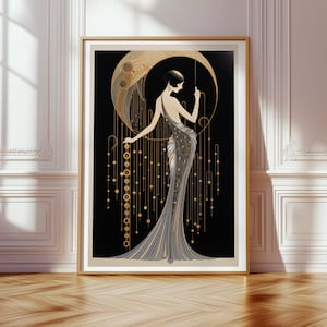 Art Deco 1920's Illustration Art Print Home Decor Prints Art Deco Lover  Vintage Style Large Prints Retro Modern Wall Art Gift Idea