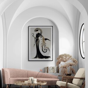 Affiche vintage noire et or, style Gatsby, sans cadre, motif géométrique classique des Années folles. Décoration intérieure esthétique et unique. image 19