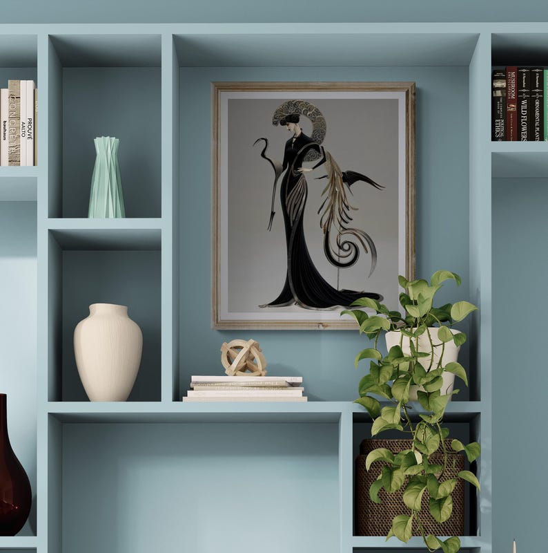 Affiche vintage noire et or, style Gatsby, sans cadre, motif géométrique classique des Années folles. Décoration intérieure esthétique et unique. image 12