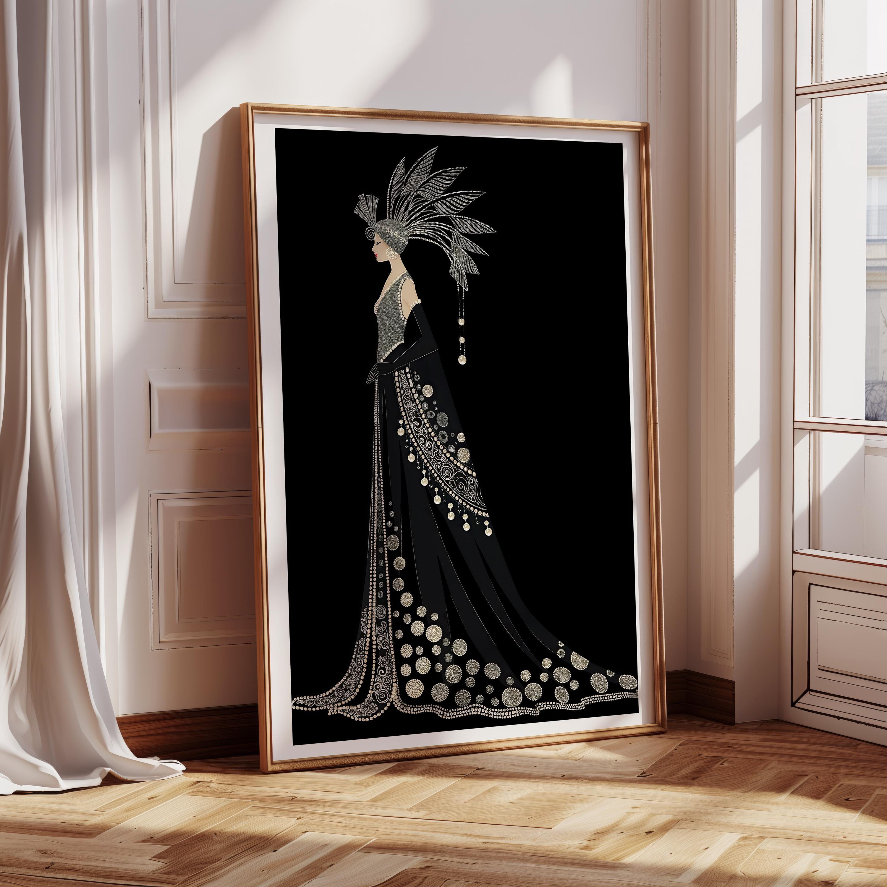 Gallery Wall Art Deco Fashion Print 1920s Elegant Woman Art Print ...