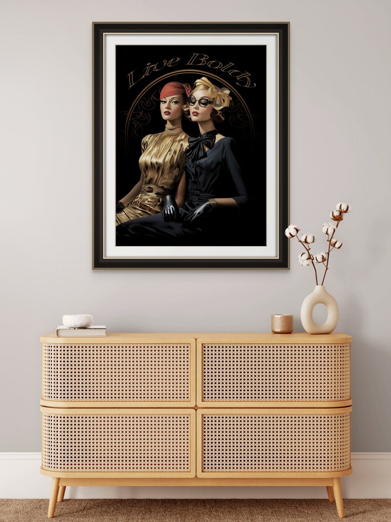 Beauty Salon Wall Art Vintage Fashion Print Art Deco Style Display Retro Home Accent Premium Quality Collection Multiple Size Options Fine Art Paper Elegant Interior Design Statement Bold Text Modern Boutique Piece Decorative Gift