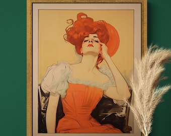 Wystawa wydruków w stylu secesyjnym, wydruk w stylu vintage, sztuka ścienna w stylu retro, wystrój domu, sztuka klasyczna, wydruk modowy, sztuka Tuluza, Latrec, parapetówka