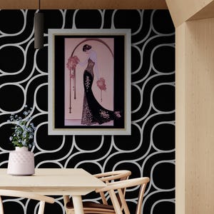 Roaring Twenties Era Print Art Deco Pink Lady Fashion Illustration Vintage Giclee Portrait Feminine Figure Drawing Poster Bedroom Wall Art Gift Women 1920s Retro Style Classic Aesthetic Premium Quality Paper Elegant Home Gallery Display